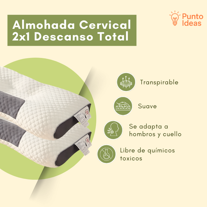 ALMOHADA CERVICAL 2X1 DESCANSO TOTAL - Punto Ideas