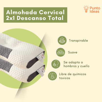 ALMOHADA CERVICAL 2X1 DESCANSO TOTAL - Punto Ideas